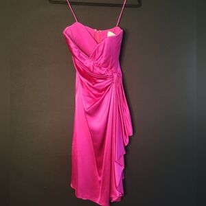 Carolina Herrera Vintage Couture Fuchsia Elegant Silk Dress Sample